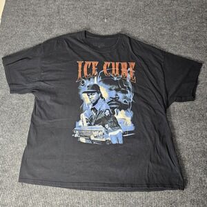 Ice Cube Shirt Mens 2XL Black Rapper Graphic Tee Hip Hop Music Lowrider Car